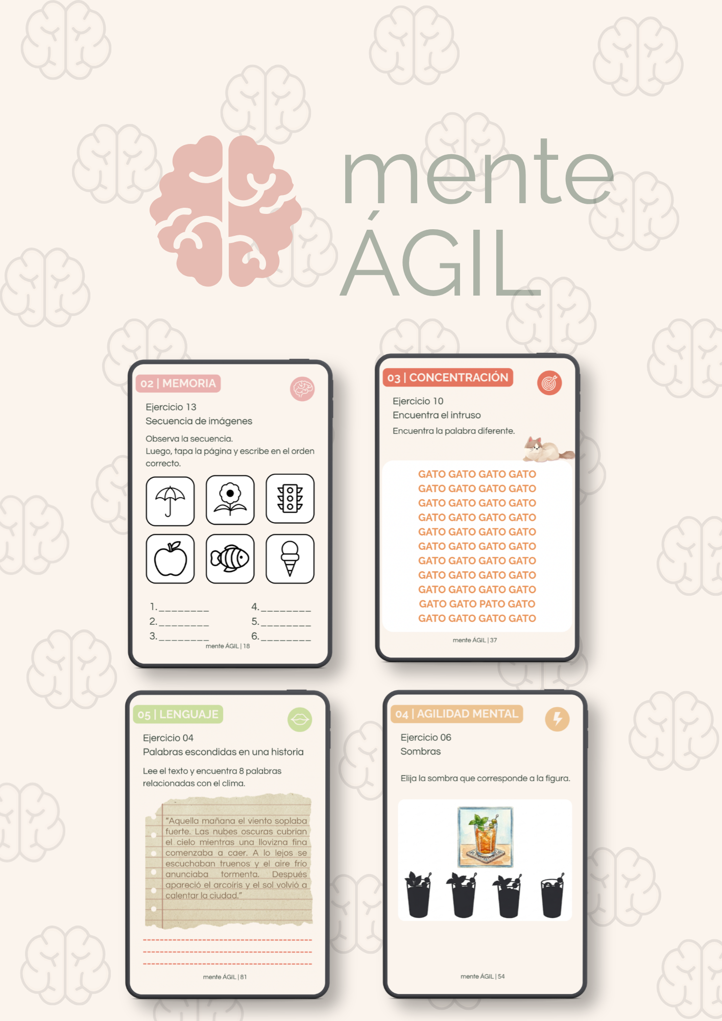 🧠 Mente Ágil | Cuadernillo de Estimulación Cognitiva para Adultos +50